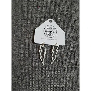 80's Thunderbolt Hallow Earrings New